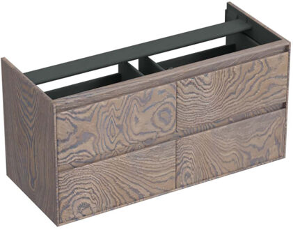 Forzalaqua Onderkast Forzalaqua Reno 120x51x60 Cm 4 Lades Softclose Eiken Silver Grey Bruin