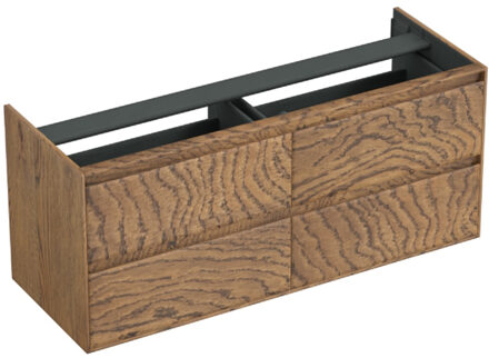 Forzalaqua Onderkast Forzalaqua Reno 140x51x60 Cm 4 Lades Softclose Eiken Castle Brown Bruin