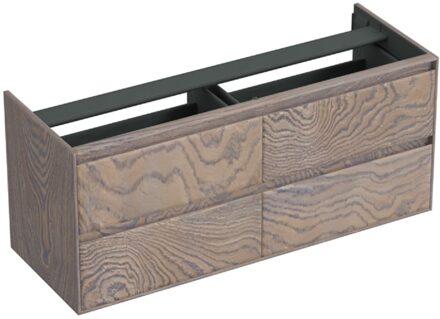 Forzalaqua Onderkast Forzalaqua Reno 140x51x60 Cm 4 Lades Softclose Eiken Silver Grey Bruin