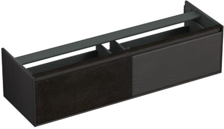 Forzalaqua Onderkast Forzalaqua Reno 160x51x40 Cm 2 Lades Softclose Eiken Black Oiled Zwart