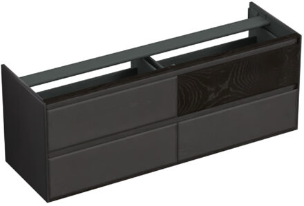 Forzalaqua Onderkast Forzalaqua Reno 160x51x60 Cm 4 Lades Softclose Eiken Black Oiled Zwart