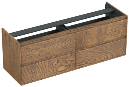 Forzalaqua Onderkast Forzalaqua Reno 160x51x60 Cm 4 Lades Softclose Eiken Castle Brown Bruin