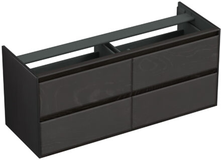 Forzalaqua Onderkast Forzalaqua Reno 2.0 140x51x60 Cm 4 Lades Softclose Eiken Black Oiled Zwart