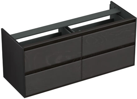 Forzalaqua Onderkast Forzalaqua Reno 2.0 140x51x60 Cm 4 Lades Softclose Eiken Black Oiled Zwart