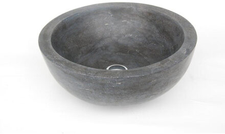 Forzalaqua Roma waskom 40x40x15cm Rond Natuursteen Hardsteen gezoet 100001 Hardsteen gezoet gemêleerd