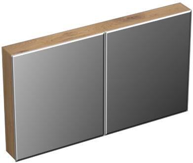 Forzalaqua Spiegelkast Forzalaqua Uni 120x68.5x12.5 Cm 2 Deuren Tweezijdig Spiegel Eiken Oyster