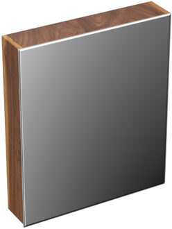 Forzalaqua Spiegelkast Forzalaqua Uni 59.5x68.5x12.5 Cm 1 Deur Links Tweezijdig Spiegel Noten Pure Walnut Bruin