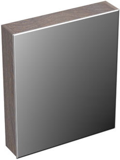 Forzalaqua Spiegelkast Forzalaqua Uni 59.5x68.5x12.5 Cm 1 Deur Links Tweezijdig Spiegel Silver Grey Bruin