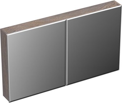 Forzalaqua Uni spiegelkast 120x70cm met 2 deuren silver grey