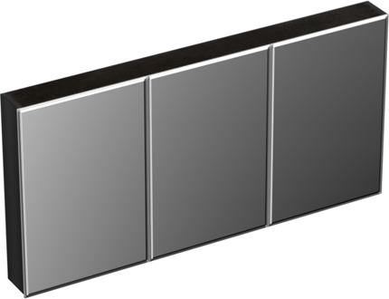 Forzalaqua Uni spiegelkast 140x70cm met 3 deuren black oiled