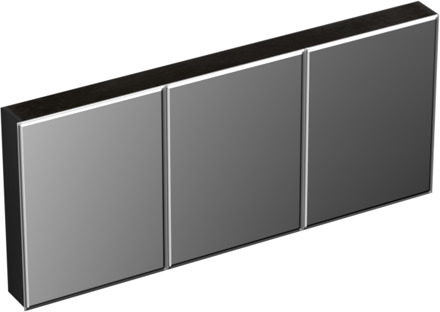 Forzalaqua Uni spiegelkast 160x70cm met 3 deuren black oiled