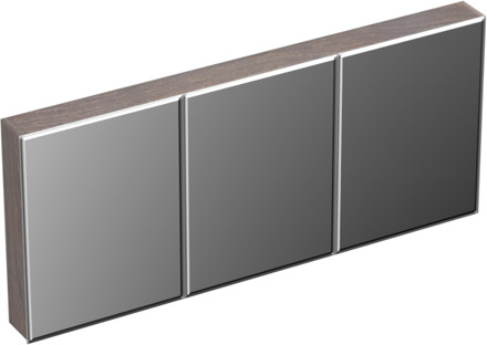 Forzalaqua Uni spiegelkast 160x70cm met 3 deuren silver grey