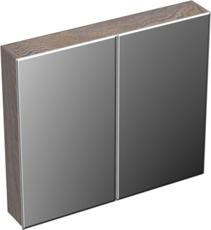 Forzalaqua Uni spiegelkast 80x70cm met 2 deuren silver grey