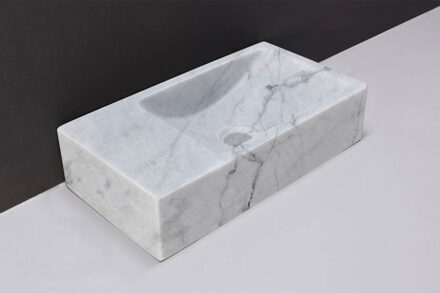 Forzalaqua Venetia carrara marmer Gepolijst 40X22X10cm 0Xø36mm, L