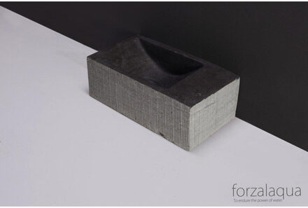 Forzalaqua Venetia fonteinbak 40x22x10cm wasbak Links 1 kraangat rechts Natuursteen Hardsteen gezoet & gefrijnd 8011225 Hardsteen Gezoet & Gefrijnd (Zwart)