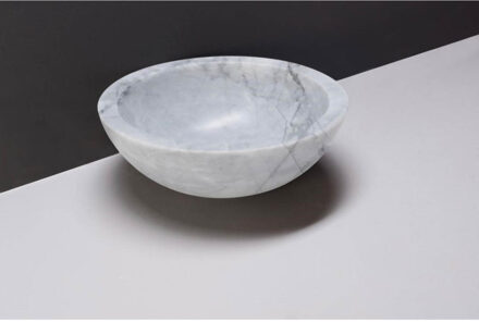 Forzalaqua Waskom Forzalaqua Roma Carrara Rond Gepolijst 40x15 cm