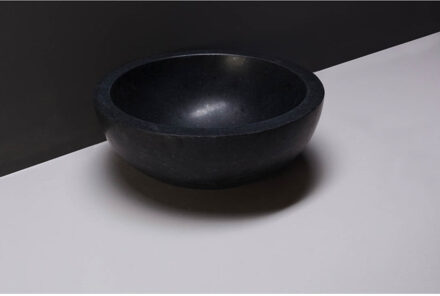 Forzalaqua Waskom Forzalaqua Roma Graniet Gezoet 40x15 cm Zwart