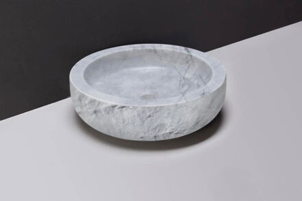 Forzalaqua Waskom Forzalaqua Verona Carrara Rond Gepolijst en Gekapt 40x12x cm Wit