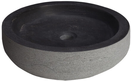 Forzalaqua Waskom Forzalaqua Verona Hardsteen Gefrijnd en Geciseleerd 40x12 cm Antraciet