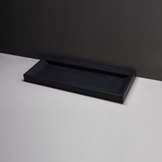 Forzalaqua Wastafel Forzalaqua Bellezza Graniet Gezoet 2 Kraangaten 100,5x51,5x9 cm Zwart