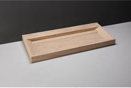 Forzalaqua Wastafel Forzalaqua Bellezza Travertin Gezoet 100,5x51,5x9 cm 1 Kraangat Beige