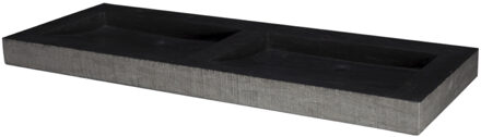 Forzalaqua Wastafel Forzalaqua Oslo Hardsteen Gefrijnd 2 Kraangaten Antraciet 140,5x51,5x9 cm