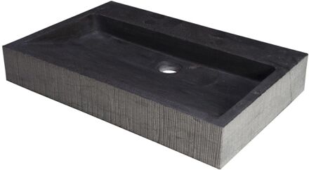 Forzalaqua Wastafel Forzalaqua Oslo Hardsteen Gefrijnd Met Kraangat Antraciet 80,5x51,5x9 cm