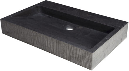 Forzalaqua Wastafel Forzalaqua Oslo Hardsteen Gefrijnd Zonder Kraangat Antraciet 60x40x9 cm