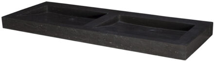 Forzalaqua Wastafel Forzalaqua Oslo Hardsteen Gezoet Met 2 Kraangaten 140,5x51,5x9,5 cm Antraciet