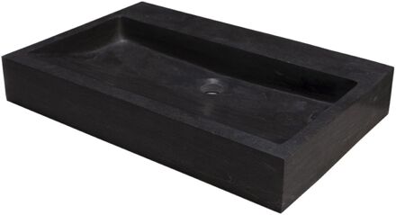 Forzalaqua Wastafel Forzalaqua Oslo Hardsteen Gezoet Met 2 Kraangaten 80,5x51,5x9,5 cm Antraciet