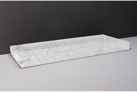 Forzalaqua Wastafel Forzalaqua Palermo Carrara Gepolijst & Gekapt 100,5x51,5x9 cm Inclusief Kraangat