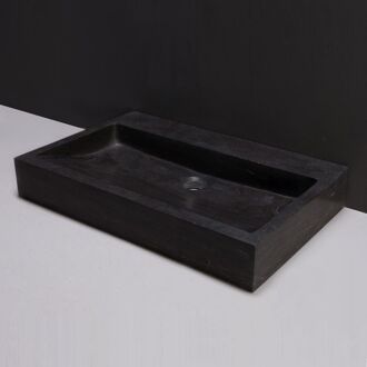 Forzalaqua Wastafel Forzalaqua Palermo Hardsteen Gezoet 60x40x9 cm Antraciet