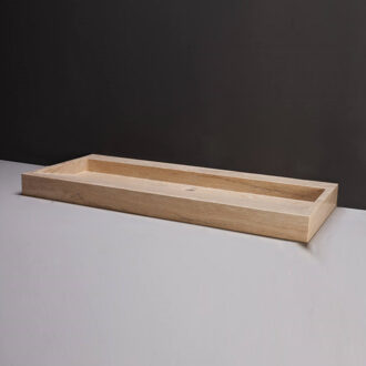 Forzalaqua Wastafel Forzalaqua Palermo Travertin Gezoet 2 Kraangaten Beige 100,5x51,5x9 cm