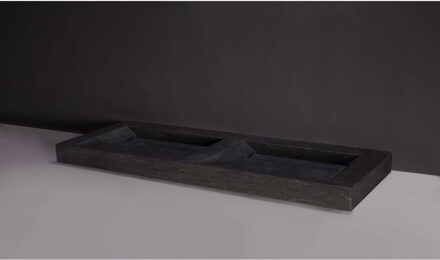 Forzalaqua Wastafel Forzalaqua Stockholm Hardsteen Gezoet Zonder Kraangat 140,5x51,5x9 cm Antraciet
