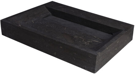 Forzalaqua Wastafel Forzalaqua Stockholm Hardsteen Gezoet Zonder Kraangat 80,5x51,5x9,5 cm Antraciet
