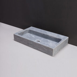 Forzalaqua Wastafel Forzalaqua Taranto Cloudy Marmer Gezoet 50x30x8 cm Lichtblauw Zonder Kraangat Licht Grijs