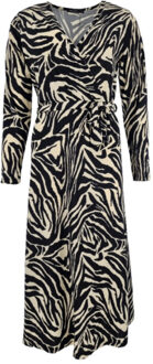 Fos jurk joya zebra zwart Veelkleurig - M