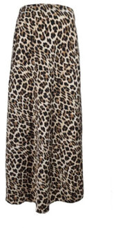 Fos rok mea panter satijn camel Veelkleurig