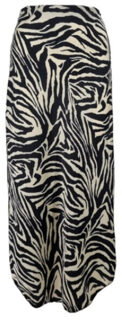 Fos rok mea zebra satijn zwart - maat M Veelkleurig