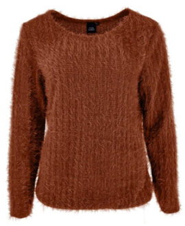 Fos trui sisi chenille cognac Bruin - L