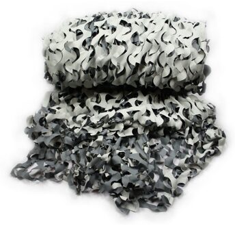 Fosco Industries Camouflagenet grijs/zwart/wit van 3 x 2,4 meter 100% waterafstotend en brandvertragend