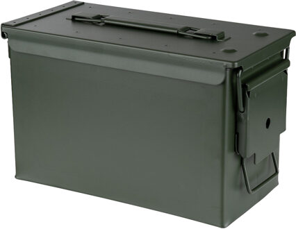 Fosco Industries Decoratie opberg box - munitiekist - groen - 30 x 15 cm - opbergkist