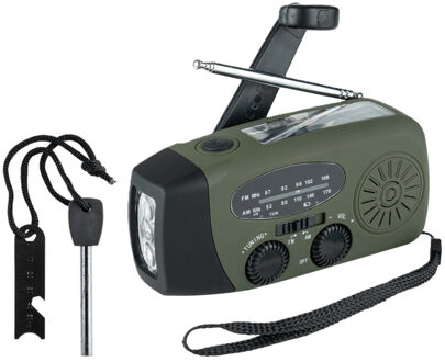 Fosco Industries Fosco Noodpakket/Survival prep set - noodradio met handzwengel - magnesium vuurstarter set