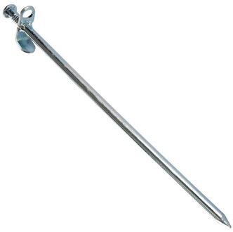 Fosco Industries Grondpen/tentharing metaal met verstelbaar gat 30 cm - Tentharingen Zilverkleurig