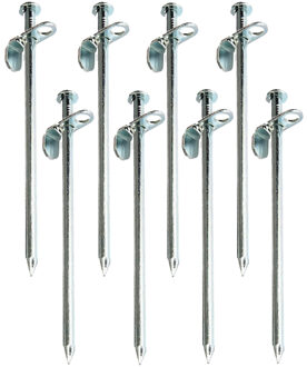 Fosco Industries Grondpennen/tentharingen metaal met open oog - 8x stuks - 20 cm - Rotspen - Spijkerharing