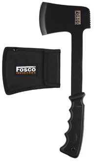 Fosco Industries Outdoor Travelers gereedschap - Bijl met hoes - zwart - metaal - 29 cm - Camping - Survival
