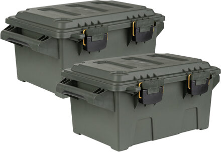 Fosco Industries Outdoor/tuin opberg box - 2x - waterdicht - groen - 47 x 30 x 21 cm