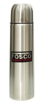 Fosco Industries RVS thermosfles/isoleerkan 0,5 liter zilver - Thermosflessen Zilverkleurig