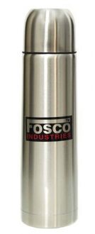 Fosco Industries RVS thermosfles/isoleerkan 0,5 liter zilver - Thermosflessen Zilverkleurig