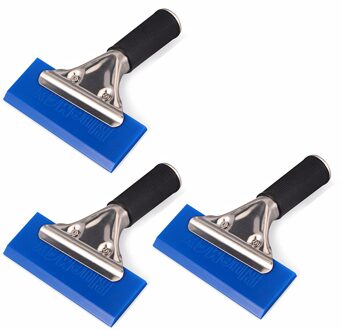 Foshio 3/5Pcs Bluemax Rubber Schraper Bladen Schop Handvat Window Tint Glas Wassen Schoonmaken Tool Carbon Film Wikkelen auto Zuigmond 3stk Scrapers